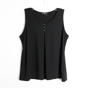 DKNY stretch sleeveless top classy basic office work M Wednesday Addams goth